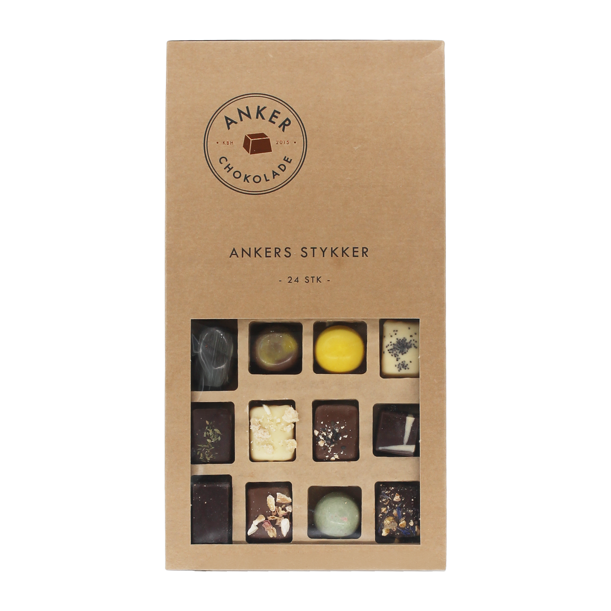 Ankers Stykker – 24 fyldte chokolader
