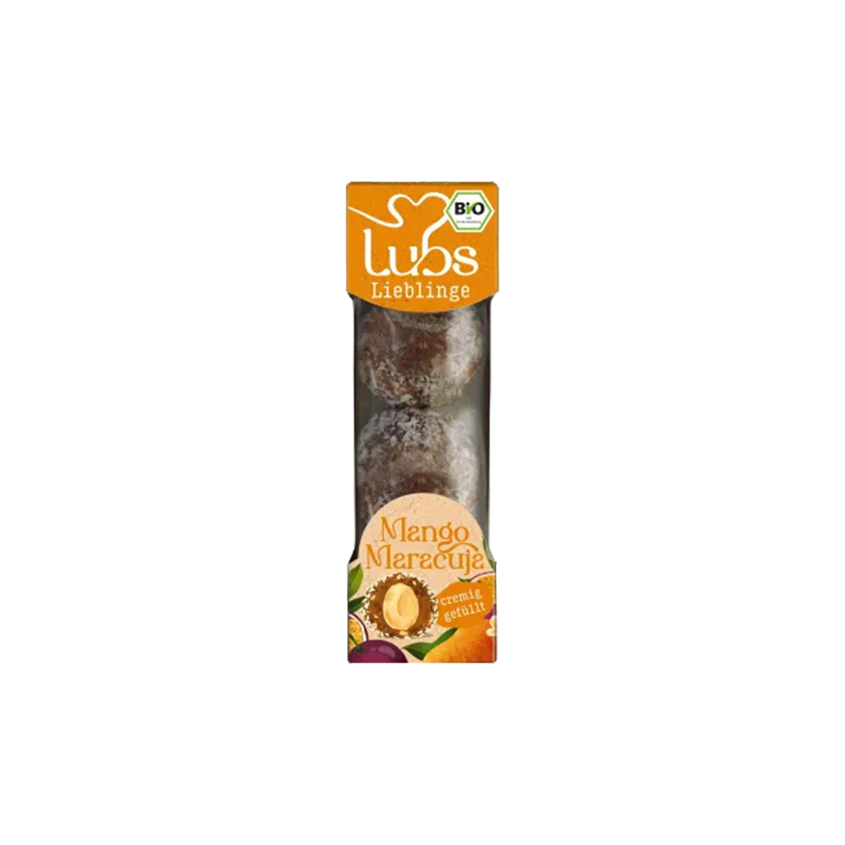 Økologiske frugtkugler af dadler med mango og passion