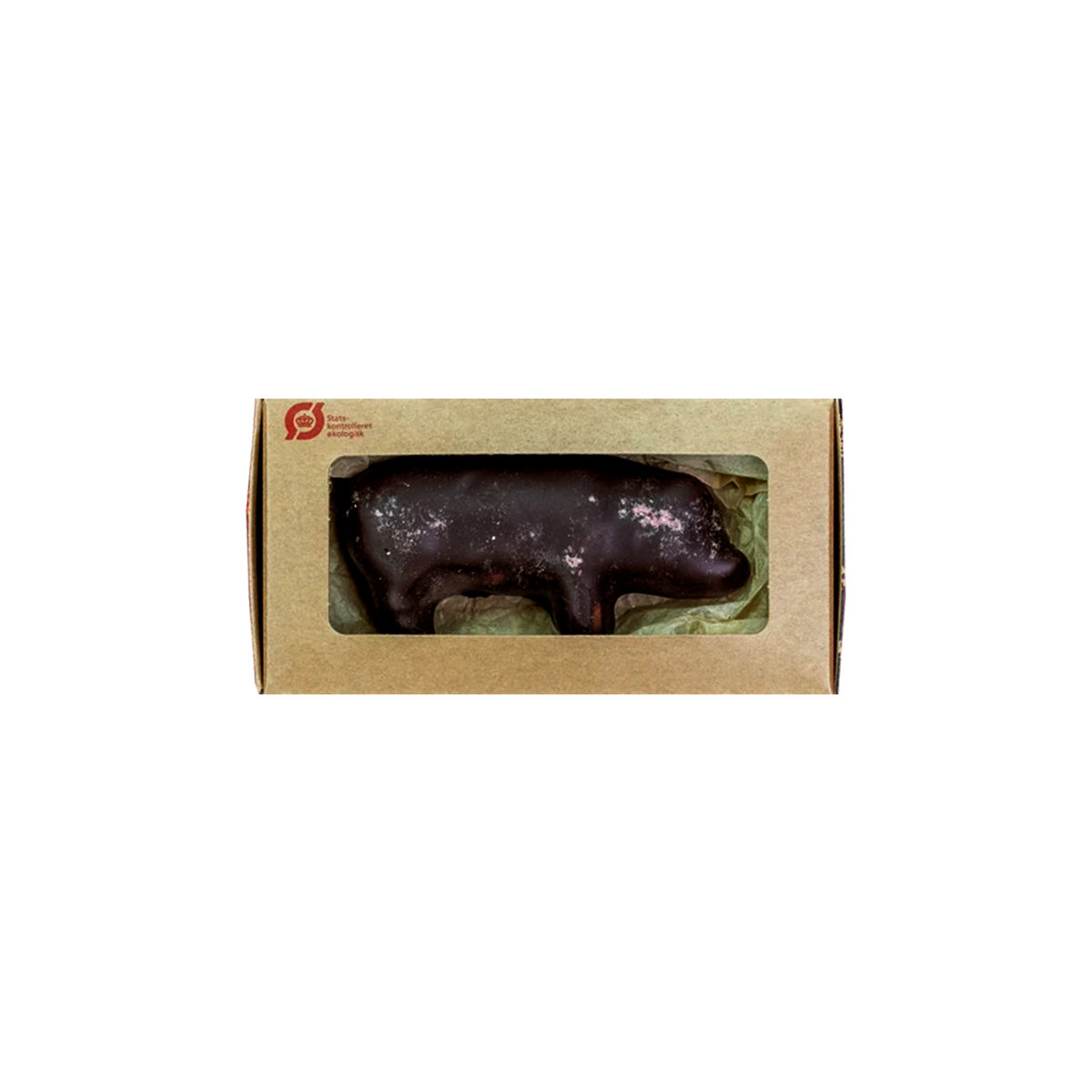 Julegris med Ecuador 70 % mørk chokolade og hindbær