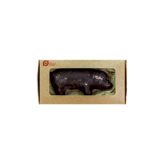Julegris med Ecuador 70 % mørk chokolade og hindbær