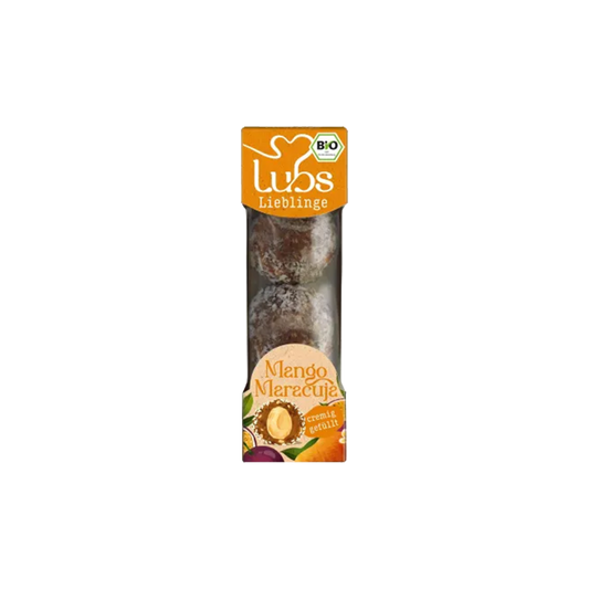 Økologiske frugtkugler af dadler med mango og passion